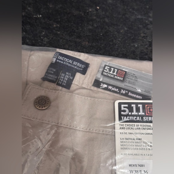 Men’s 5.11 tactical kaki cotton canvas pant - Picture 8 of 11